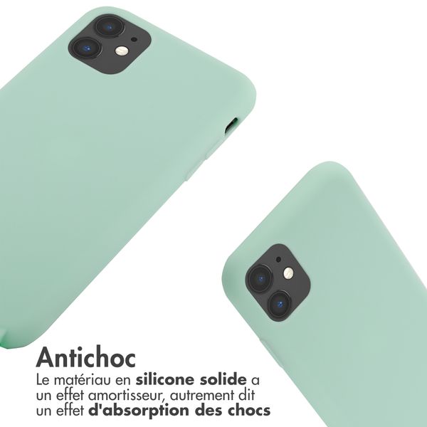 imoshion Coque en silicone avec cordon Apple iPhone 11 - Vert menthe