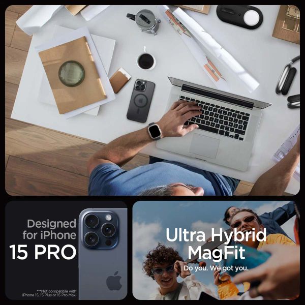 Spigen Coque Ultra Hybrid MagSafe Apple iPhone 15 Pro - Frost Black