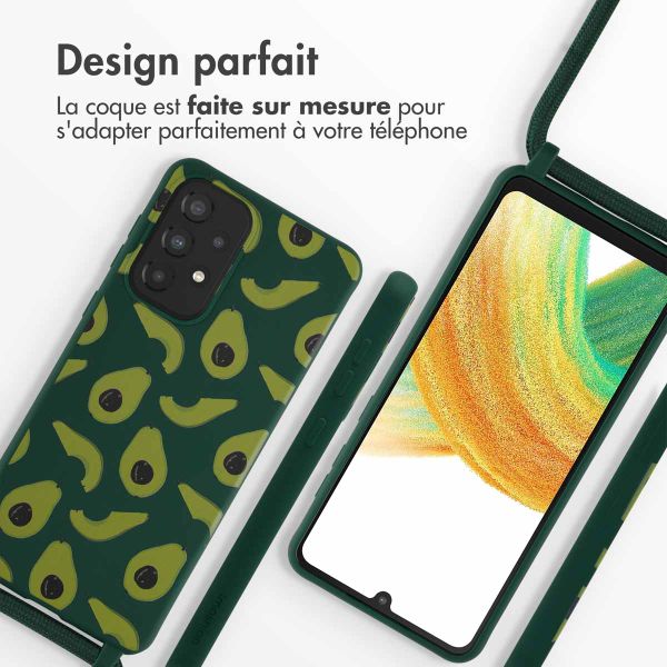 imoshion Coque design en silicone avec cordon Samsung Galaxy A33 - Avocado Green