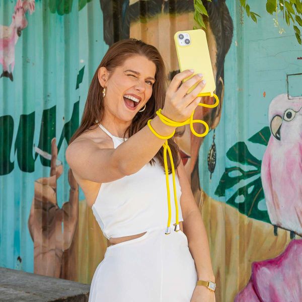 imoshion Coque en silicone avec cordon iPhone 14 - Jaune