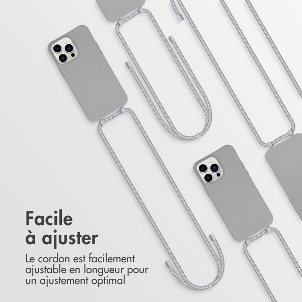 imoshion Coque de couleur avec cordon amovible Apple iPhone 14 Pro Max - Gris