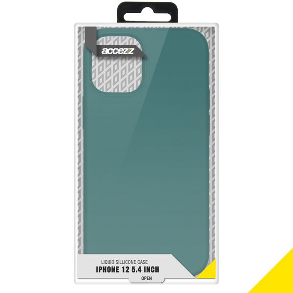 Accezz Coque Liquid Silicone Apple iPhone 12 Mini - Vert foncé