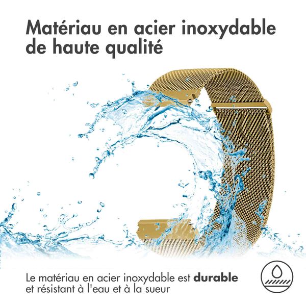 imoshion Bracelet magnétique milanais  - Connexion universelle 22 mm - Taille M - Doré