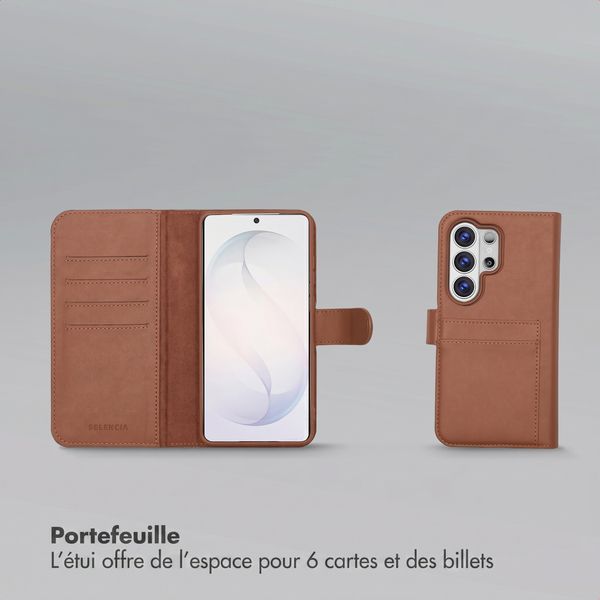 Selencia Étui portefeuille amovible Olyn avec MagSafe Samsung Galaxy S26 Ultra - Marron