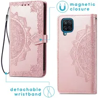 imoshion Etui de téléphone portefeuille Mandala Samsung Galaxy M22 / A22 (4G) - Rose Champagne