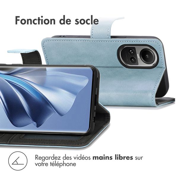 imoshion Étui de téléphone portefeuille Luxe Oppo Reno 10 / 10 Pro - Bleu clair