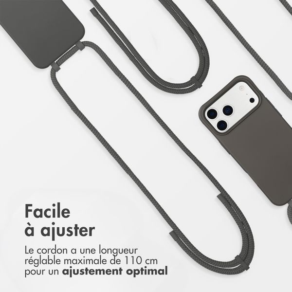 imoshion Coque arrière Color avec cordon amovible et MagSafe Apple iPhone 17 Pro - Black Coffee