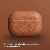 Accezz Coque en Cuir véritable Apple AirPods Pro - Cognac