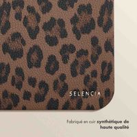 Selencia Sabi Tapis de Souris en Similicuir imprimé panthère - 20 x 24 cm - Mocha Brown