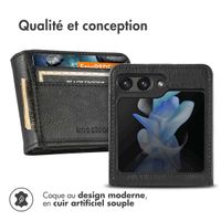 imoshion Étui de téléphone portefeuille Luxe Samsung Galaxy Z Flip 5 - Noir