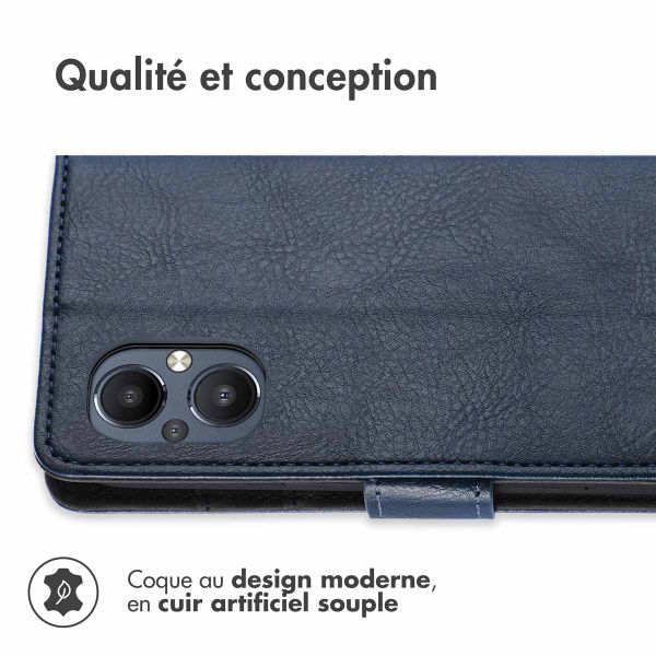 imoshion Étui de téléphone portefeuille Luxe Oppo Reno8 Lite - Bleu foncé