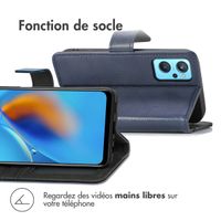 imoshion Étui de téléphone portefeuille Luxe Oppo A76 (4G) - Bleu foncé