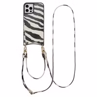 Selencia Coque de télephone Nova avec cordon et porte-cartes iPhone 12 (Pro) - Zazzy Zebra