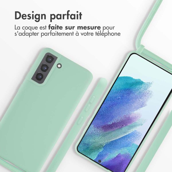 imoshion Coque en silicone avec cordon Samsung Galaxy S21 FE - Vert menthe