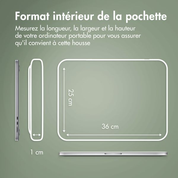 Accezz Leather Pochette ordinateur Apple MacBook 15 pouces - Cognac