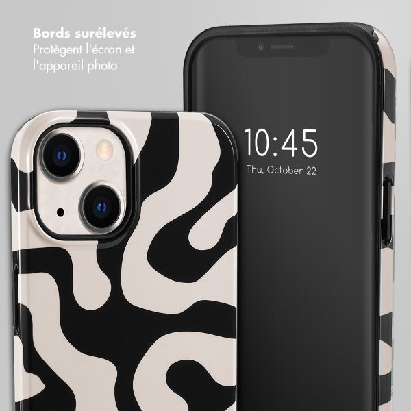 Selencia Coque arrière Vivid Tough iPhone 14 - Art Wave Black