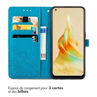 imoshion Etui de téléphone portefeuille Mandala Oppo Reno 8 T (4G) - Turquoise