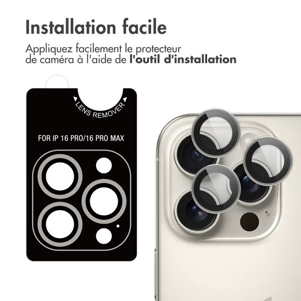 imoshion Lot de 2 protections d'objectif de caméra Apple iPhone 16 Pro / 16 Pro Max - Natural / Titanium