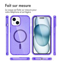 imoshion Coque Pailletée avec MagSafe Apple iPhone 15 - Paillettes Violet