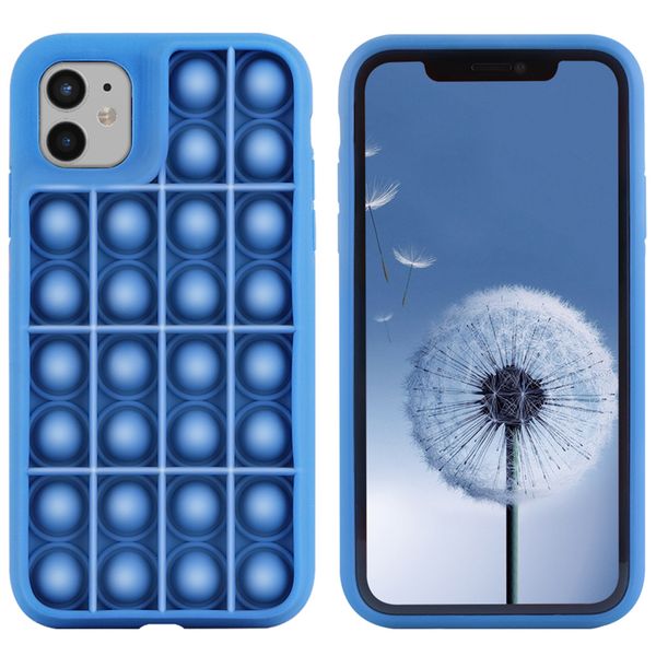 imoshion Pop It Fidget Toy - Coque Pop It iPhone 12 (Pro)-Bleu foncé