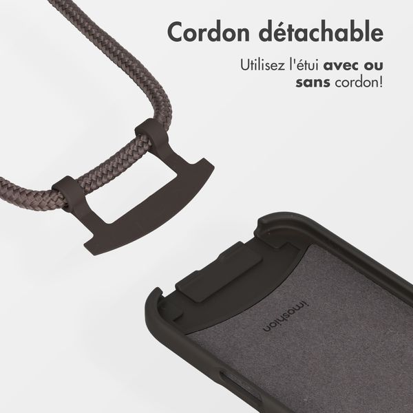imoshion Coque arrière Color avec cordon amovible et MagSafe Apple iPhone 17 Pro - Black Coffee