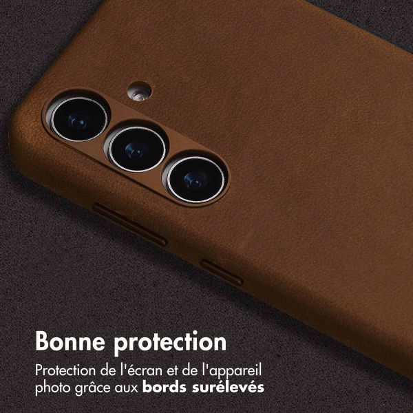 Accezz Coque MagSafe en cuir vintage Samsung Galaxy S24 / S25 - Tabacco Cognac