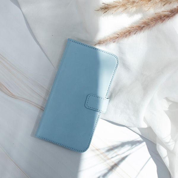 Selencia Étui portefeuille en cuir véritable Samsung Galaxy A50 / A30s - Air Blue