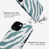 Selencia Coque arrière Vivid Tough iPhone 13 - Colorful Zebra Pine Blue