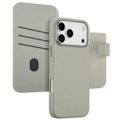 Accezz Étui de télephone portefeuille en cuir 2-en-1 avec MagSafe Apple iPhone 17 Pro Max - Light Grey