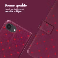 imoshion Étui de télephone portefeuille Design Apple iPhone 16e - Crush Check Coral Dust