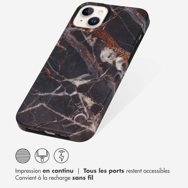 Selencia Aurora Coque Fashion iPhone 14 Plus - ﻿Coque durable - 100 % recyclée - Marbre Noir