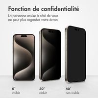 Accezz Protection d'écran en verre trempé Privacy iPhone 15 Pro