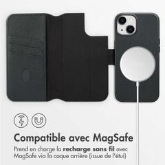 Accezz Étui de télephone portefeuille en cuir 2-en-1 avec MagSafe Apple iPhone 14 - Onyx Black
