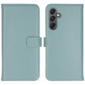 Selencia Étui de téléphone portefeuille en cuir véritable Samsung Galaxy A25 (5G) - Air Blue