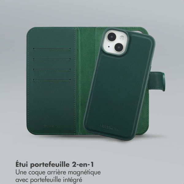 Selencia Étui portefeuille amovible Olyn avec MagSafe Apple iPhone 14 / 13 - Vert