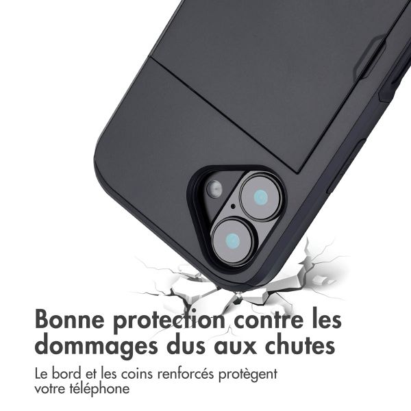 imoshion Coque arrière avec porte-cartes Apple iPhone 16 - Noir