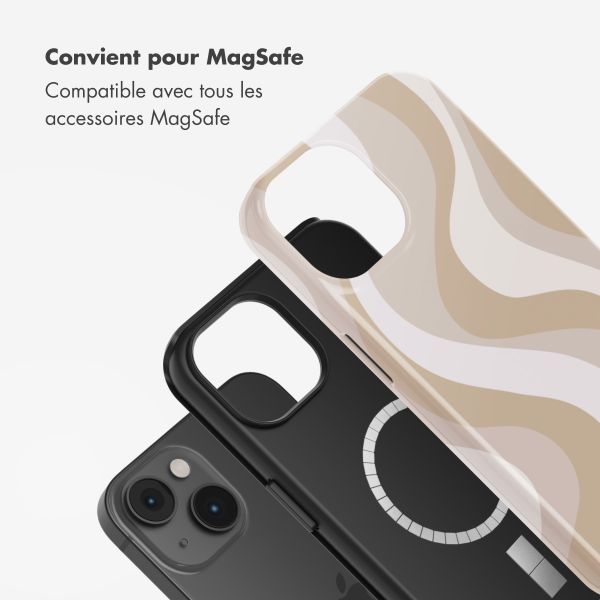 Selencia Coque arrière Vivid Tough avec MagSafe iPhone 14 - Desert Waves Beige