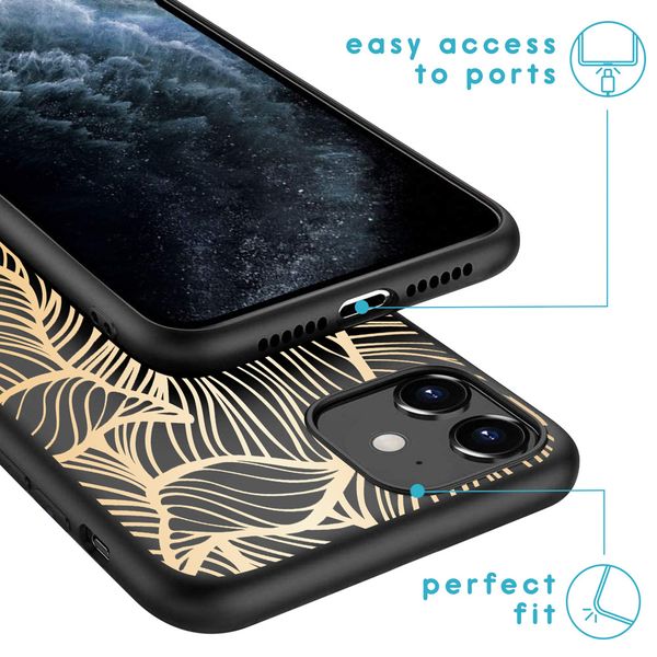 imoshion Coque Design iPhone 11 - Feuilles / Noir