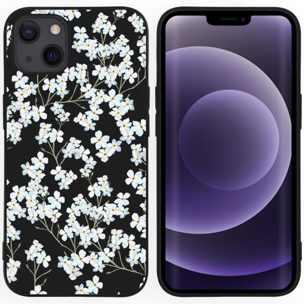 imoshion Coque Design Apple iPhone 13 - Fleur - Blanc / Noir