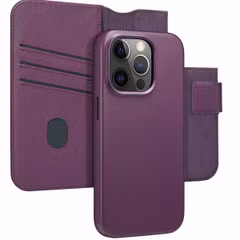 Accezz Étui de téléphone portefeuille en cuir 2-en-1 avec MagSafe Apple iPhone 14 Pro - Heath Purple
