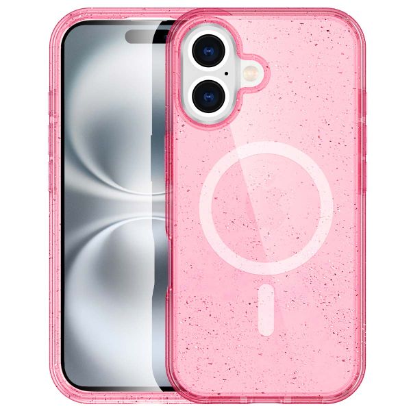 imoshion Coque Pailletée avec MagSafe Apple iPhone 16 - Paillettes Rose