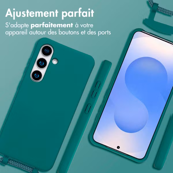 imoshion Coque arrière Color avec cordon amovible et MagSafe Samsung Galaxy S24 / S25 - Vert foncé