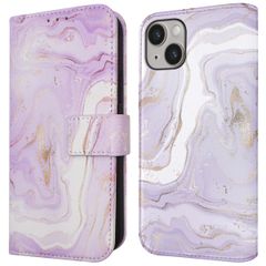 imoshion Étui de télephone portefeuille Design Apple iPhone 14 - Purple Marble