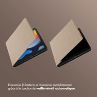 Selencia Coque tablette Riva Apple iPad 9 (2021) 10.2 pouces / iPad 8 (2020) 10.2 pouces / iPad 7 (2019) 10.2 pouces - Beige