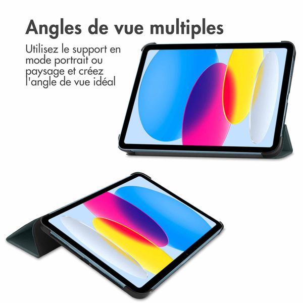 imoshion Coque tablette Trifold Apple iPad 11 (2025) 11 pouces A16 / iPad 10 (2022) 10.9 pouces - Vert foncé