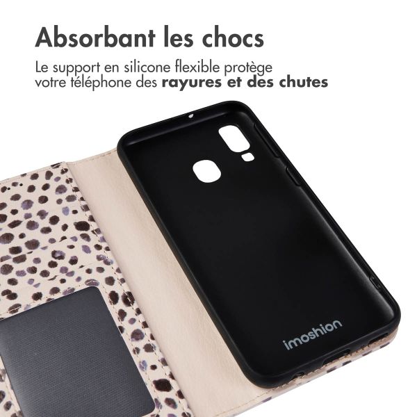 imoshion Étui de téléphone portefeuille Design Samsung Galaxy A40 - Black And White Dots