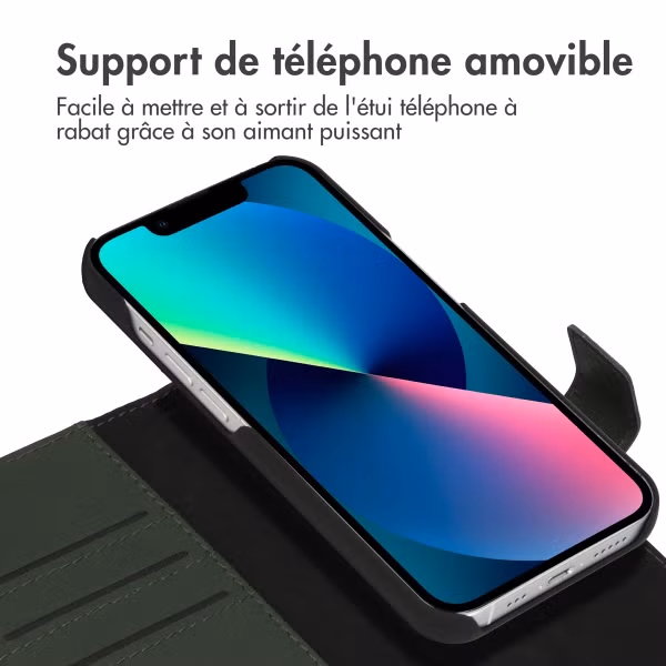Accezz Étui de téléphone portefeuille en cuir de qualité supérieure 2 en 1 Apple iPhone 13 Mini - Vert