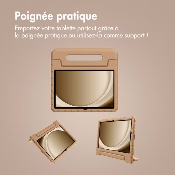 imoshion Coque kidsproof avec poignée Samsung Galaxy Tab A11 Plus / A9 Plus - Marron