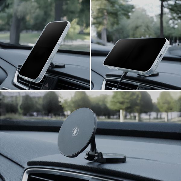 imoshion Support de téléphone pour voiture avec MagSafe - Chargeur sans fil - Tableau de bord - Noir