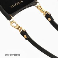 Selencia Cordon de téléphone crossbody Selencia en véritable cuir - Noir